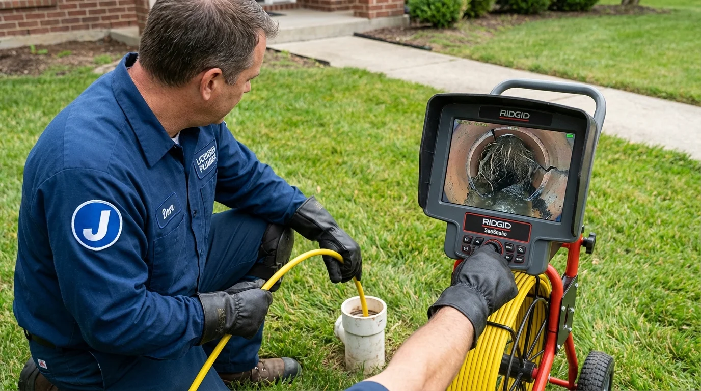 Sewer camera inspection being performed by Johns Plumbing LLC in Pinetops