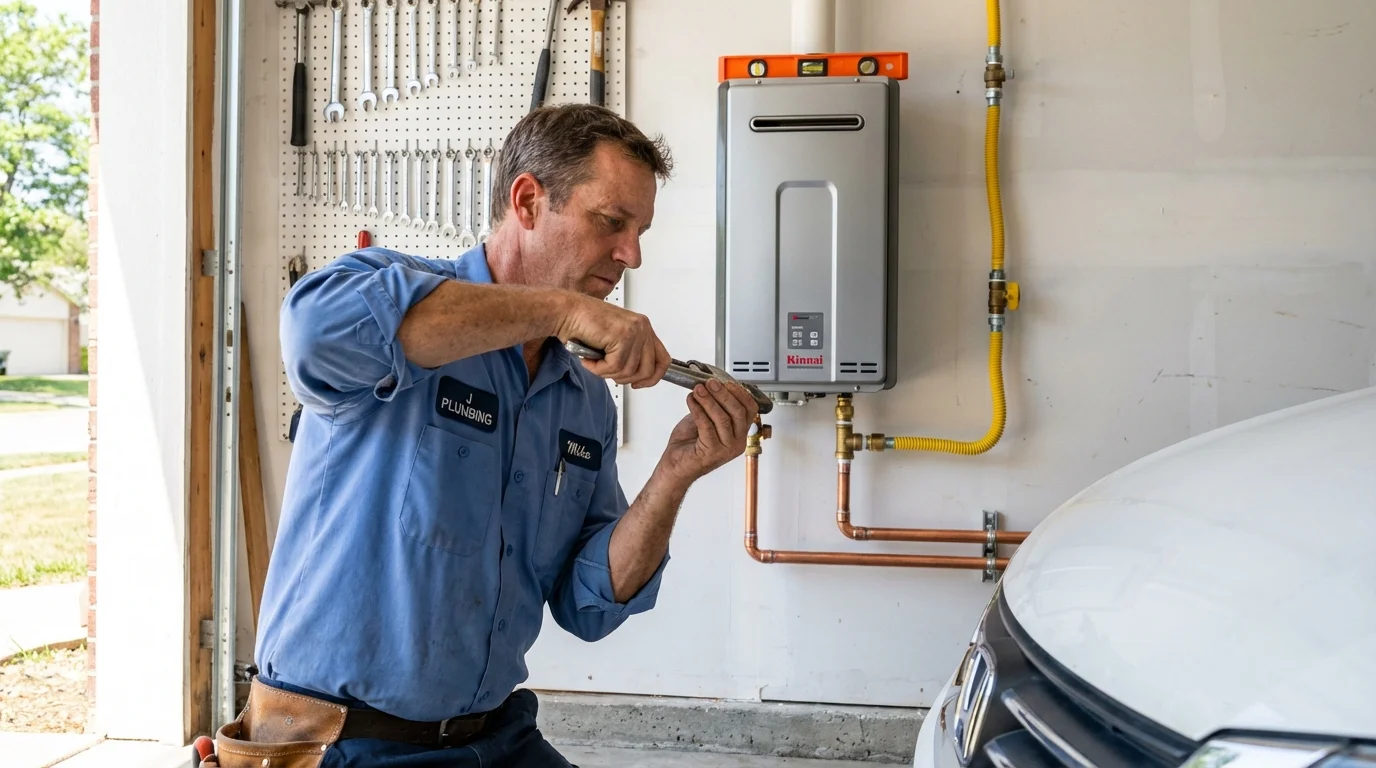 Tankless water heater installation by a Johns Plumbing LLC plumber in Pinetops